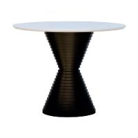 Mesa De Jantar Apollo Tampo Redondo ø100 Preto-branco - 1