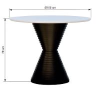 Mesa De Jantar Apollo Tampo Redondo ø100 Preto-branco - 4