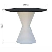 Mesa De Jantar Apollo Tampo Redondo ø100 Branco-preto - 5