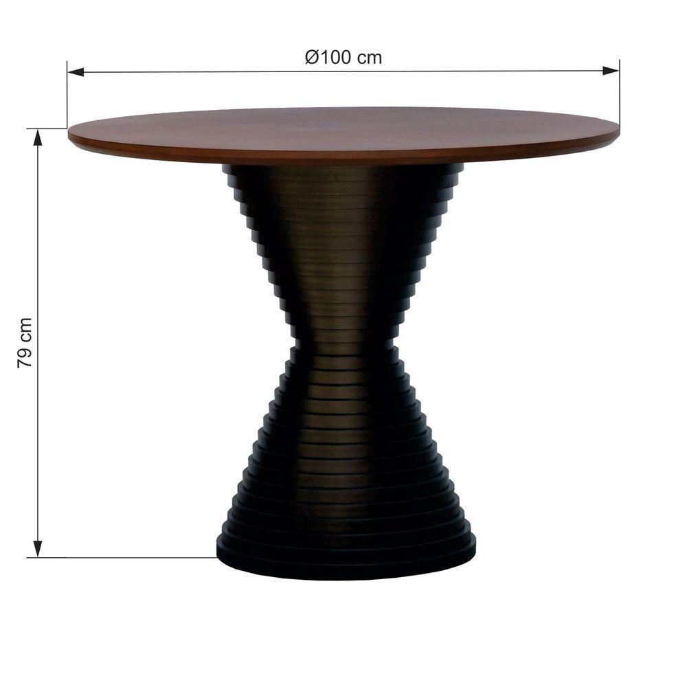 Mesa De Jantar Apollo Tampo Redondo ø100 Preto-amêndoa - 3