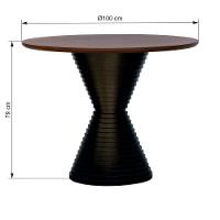Mesa De Jantar Apollo Tampo Redondo ø100 Preto-amêndoa - 3