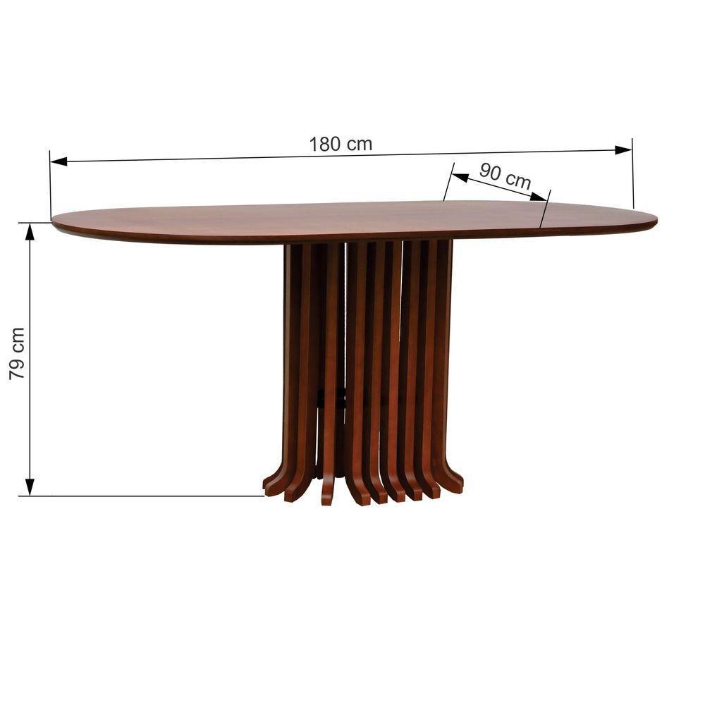 Mesa De Jantar Denver Tampo Oblongo 180x90cm Amêndoa - 5