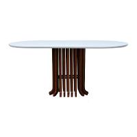 Mesa De Jantar Denver Tampo Oblongo 180x90cm Amêndoa-branco - 2