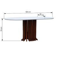 Mesa De Jantar Denver Tampo Oblongo 180x90cm Amêndoa-branco