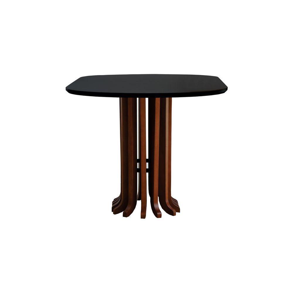 Mesa De Jantar Denver Tampo Oblongo 180x90cm Amêndoa-preto - 4