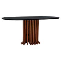 Mesa De Jantar Denver Tampo Oblongo 180x90cm Amêndoa-preto - 1