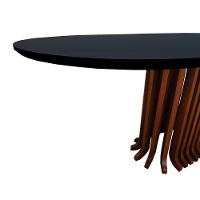 Mesa De Jantar Denver Tampo Oblongo 180x90cm Amêndoa-preto - 3