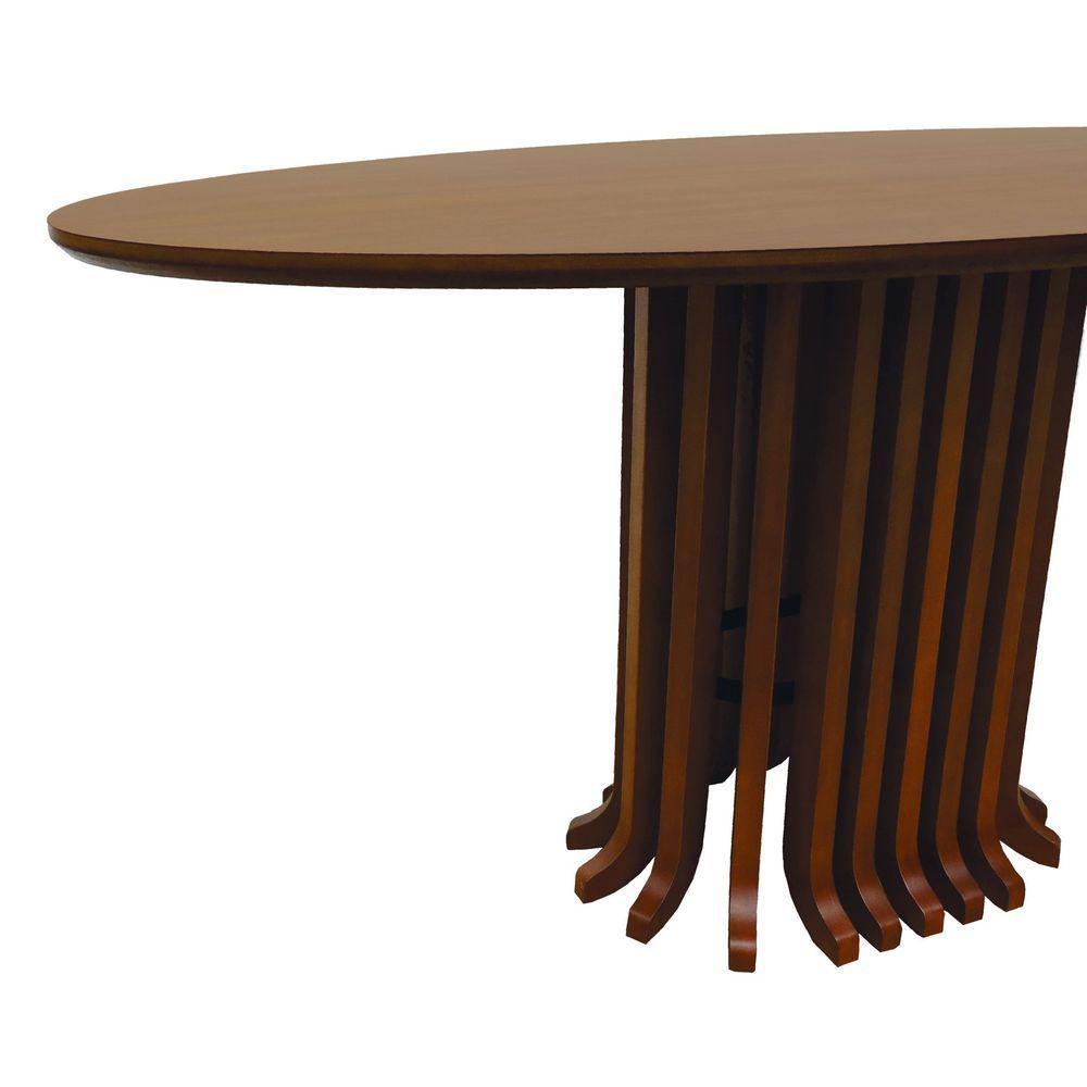 Mesa De Jantar Denver Tampo Oval 160x90cm Amêndoa - 3