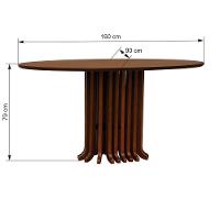 Mesa De Jantar Denver Tampo Oval 160x90cm Amêndoa - 5