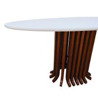 Mesa De Jantar Denver Tampo Oval 160x90cm Amêndoa-branco - 2