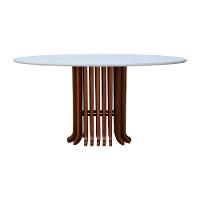 Mesa De Jantar Denver Tampo Oval 160x90cm Amêndoa-branco - 3