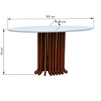 Mesa De Jantar Denver Tampo Oval 160x90cm Amêndoa-branco - 4