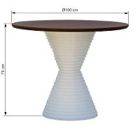 Mesa De Jantar Apollo Tampo Redondo ø100 Branco-amêndoa - 2