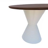 Mesa De Jantar Apollo Tampo Redondo ø100 Branco-amêndoa - 3