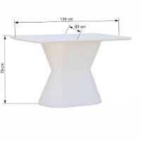Mesa De Jantar Apollo Tampo Retangular 136x80cm Branco - 5