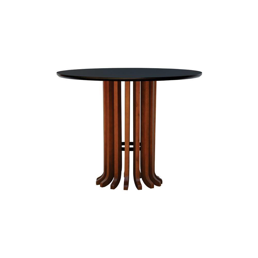 Mesa De Jantar Denver Tampo Redondo ø100 Amêndoa-preto - 1