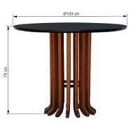Mesa De Jantar Denver Tampo Redondo ø100 Amêndoa-preto - 3