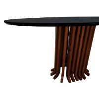 Mesa De Jantar Denver Tampo Oval 160x90cm Amêndoa-preto - 2