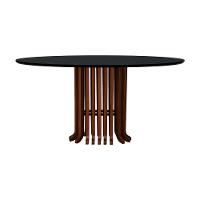 Mesa De Jantar Denver Tampo Oval 160x90cm Amêndoa-preto - 5