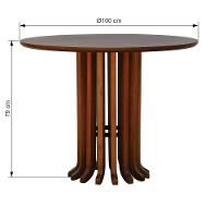Mesa De Jantar Denver Tampo Redondo ø100 Amêndoa - 2