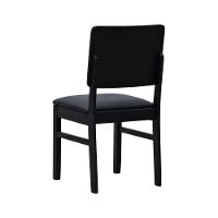 Kit 2 Cadeiras Quéops Madeira Maciça Encosto Anatômico Assento Estofado - Preto Corano Preto - 5