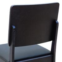 Kit 2 Cadeiras Quéops Madeira Maciça Encosto Anatômico Assento Estofado - Preto Corano Preto - 6