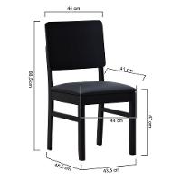 Kit 2 Cadeiras Quéops Madeira Maciça Encosto Anatômico Assento Estofado - Preto Corano Preto - 8