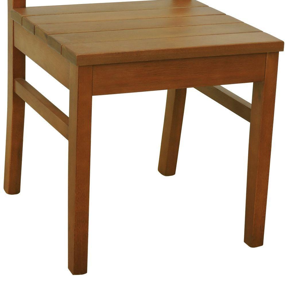 Kit 2 Cadeiras Tiê Madeira Maciça Encosto Ripado - Amêndoa Assento Ripado Amêndoa - 2