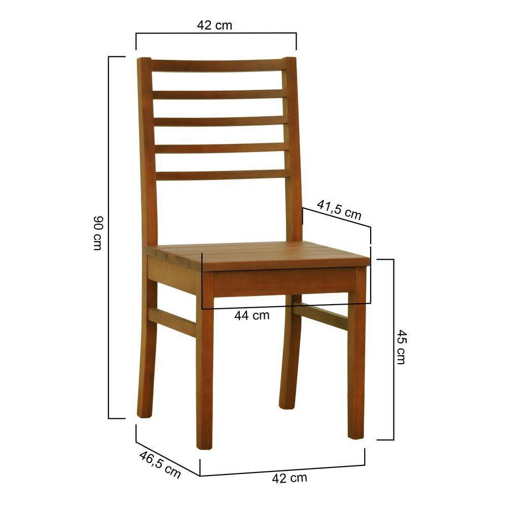 Kit 2 Cadeiras Tiê Madeira Maciça Encosto Ripado - Amêndoa Assento Ripado Amêndoa - 6