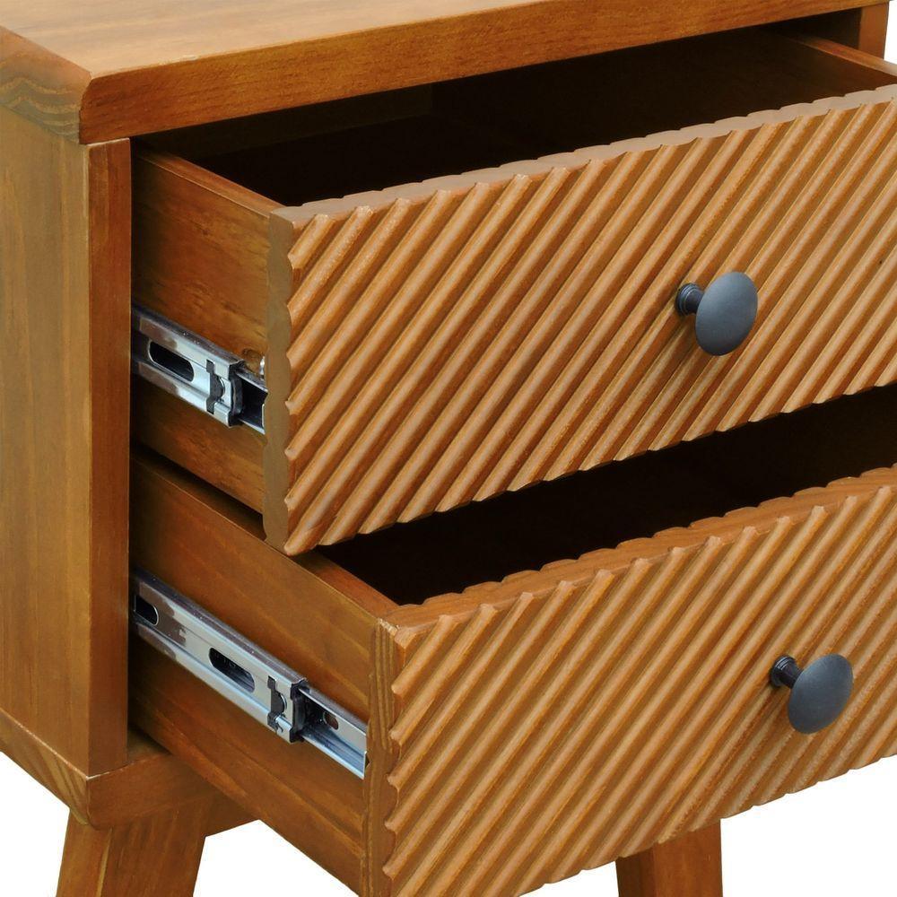 Mesa De Cabeceira 2 Gavetas Maré Amêndoa - 3