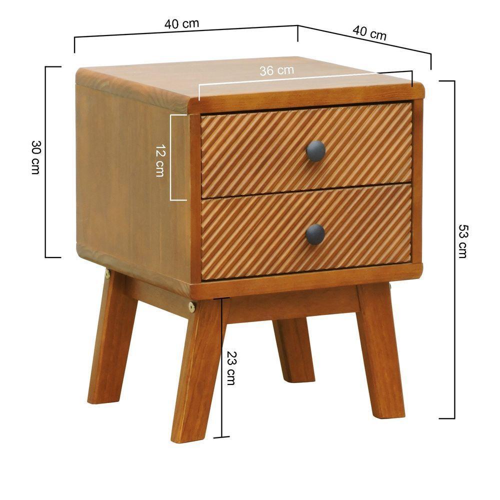 Mesa De Cabeceira 2 Gavetas Maré Amêndoa - 5