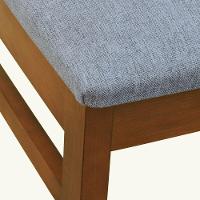 Kit 2 Cadeiras Tiê Madeira Maciça Encosto Ripado - Amêndoa Assento Estof. Linho Cinza Mescla Impermeável