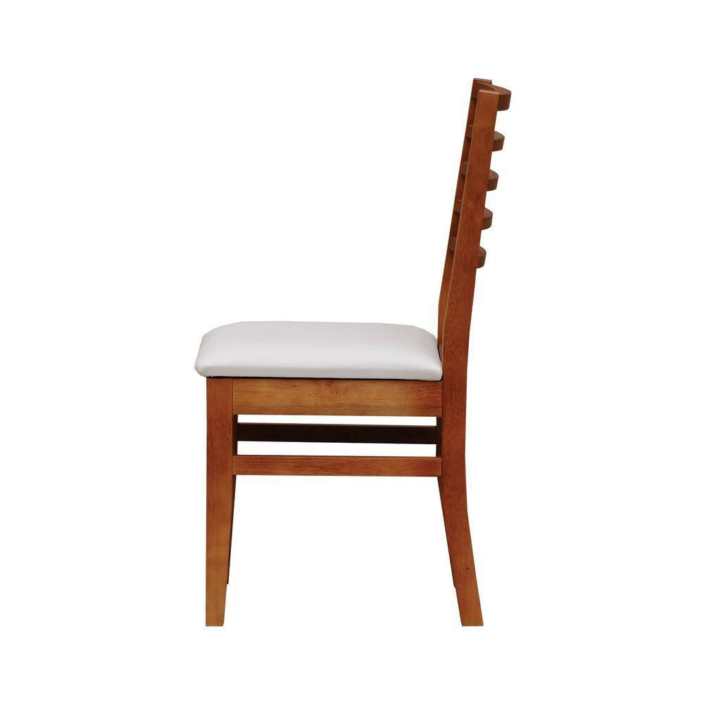 Kit 2 Cadeiras Tiê Madeira Maciça Encosto Ripado - Amêndoa Corano Bege - 4