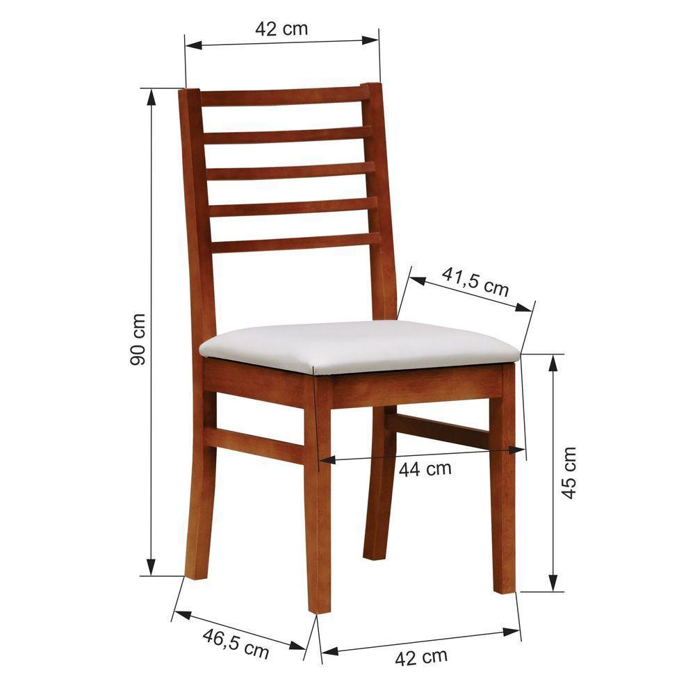 Kit 2 Cadeiras Tiê Madeira Maciça Encosto Ripado - Amêndoa Corano Bege - 6