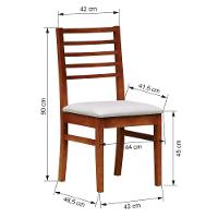 Kit 2 Cadeiras Tiê Madeira Maciça Encosto Ripado - Amêndoa Corano Bege - 6