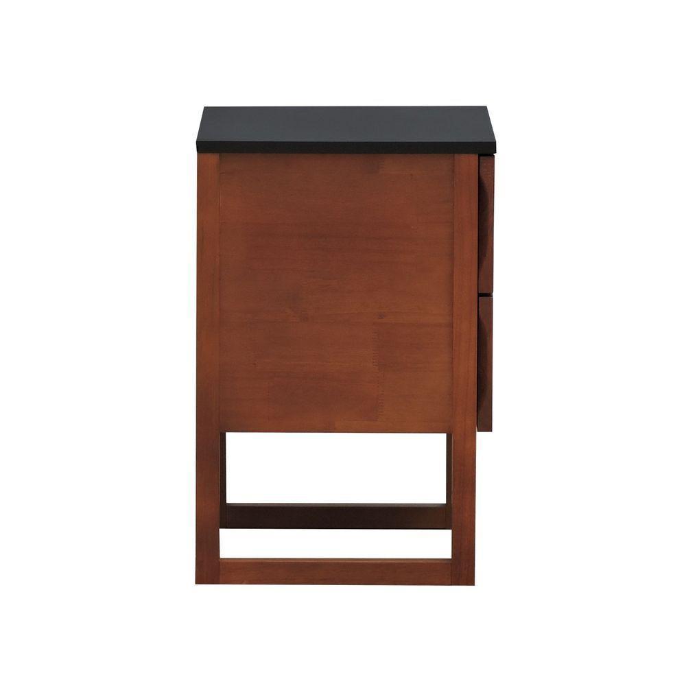 Mesa De Cabeceira Lyon 2 Gavetas - Amêndoa Preto - 2