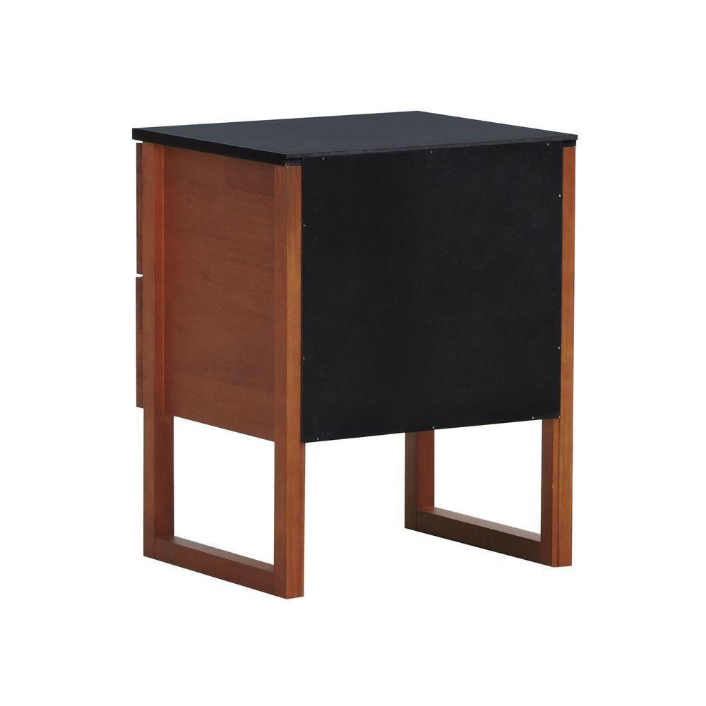 Mesa De Cabeceira Lyon 2 Gavetas - Amêndoa Preto - 9