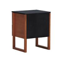 Mesa De Cabeceira Lyon 2 Gavetas - Amêndoa Preto - 9