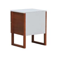 Mesa De Cabeceira Lyon 2 Gavetas - Amêndoa Branco