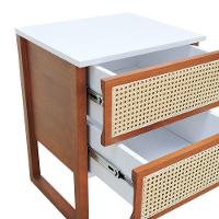 Mesa De Cabeceira Lyon 2 Gavetas - Amêndoa Branco - 6