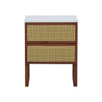 Mesa De Cabeceira Lyon 2 Gavetas - Amêndoa Branco - 8