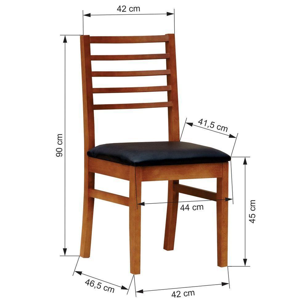 Kit 2 Cadeiras Tiê Madeira Maciça Encosto Ripado - Amêndoa Corano Preto - 3