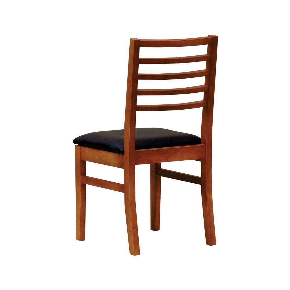 Kit 2 Cadeiras Tiê Madeira Maciça Encosto Ripado - Amêndoa Corano Preto - 4