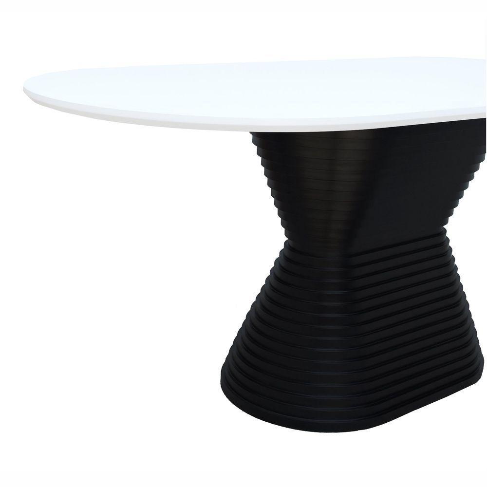 Mesa De Jantar Apollo Tampo Oblongo 180x90cm Preto-branco - 2