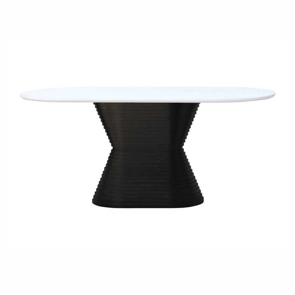 Mesa De Jantar Apollo Tampo Oblongo 180x90cm Preto-branco - 3