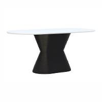 Mesa De Jantar Apollo Tampo Oblongo 180x90cm Preto-branco - 1