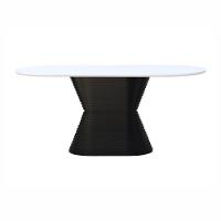 Mesa De Jantar Apollo Tampo Oblongo 180x90cm Preto-branco - 3