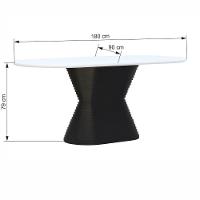 Mesa De Jantar Apollo Tampo Oblongo 180x90cm Preto-branco