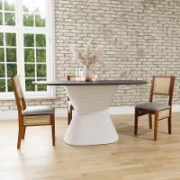 Mesa De Jantar Apollo Tampo Oblongo 180x90cm Preto-branco - 5