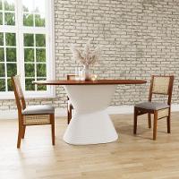 Kit 2 Cadeiras Urban Lateral E Encosto Telinha Natural Assento Estofado - Amêndoa Corano Preto